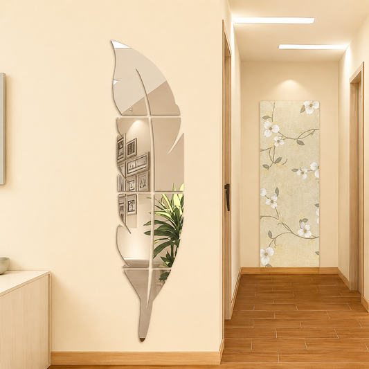 Feather Shape Acrylic Wall Mirror